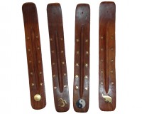 Rökelsehållare Trä Messing Delfin Måne YingYang Stjärna